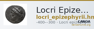 Locri Epizephyrii Historia Numorum Italy 2319-2323 — CANOA