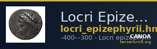 Locri Epizephyrii Historia Numorum Italy 2319-2323 — CANOA