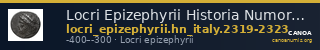 Locri Epizephyrii Historia Numorum Italy 2319-2323 — CANOA