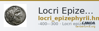 Locri Epizephyrii Historia Numorum Italy 2324-2328 — CANOA