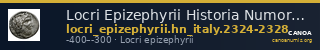 Locri Epizephyrii Historia Numorum Italy 2324-2328 — CANOA