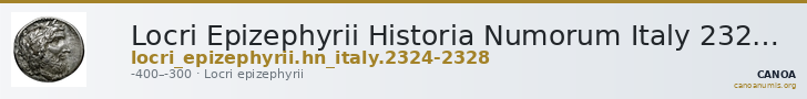 Locri Epizephyrii Historia Numorum Italy 2324-2328 — CANOA