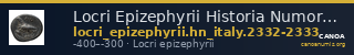 Locri Epizephyrii Historia Numorum Italy 2332-2333 — CANOA
