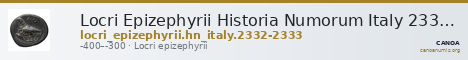 Locri Epizephyrii Historia Numorum Italy 2332-2333 — CANOA