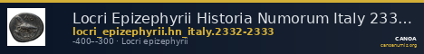 Locri Epizephyrii Historia Numorum Italy 2332-2333 — CANOA