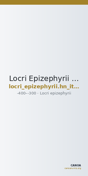 Locri Epizephyrii Historia Numorum Italy 2334 — CANOA