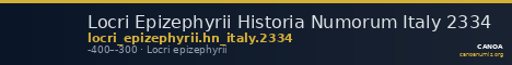 Locri Epizephyrii Historia Numorum Italy 2334 — CANOA