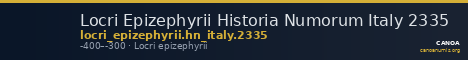 Locri Epizephyrii Historia Numorum Italy 2335 — CANOA
