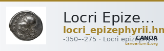 Locri Epizephyrii Historia Numorum Italy 2336-2342 — CANOA