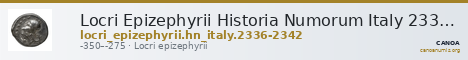 Locri Epizephyrii Historia Numorum Italy 2336-2342 — CANOA