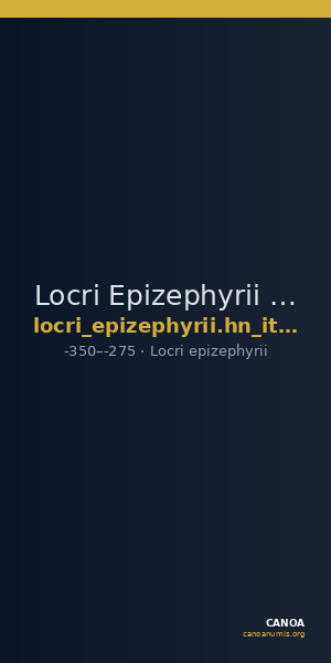 Locri Epizephyrii Historia Numorum Italy 2343 — CANOA