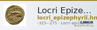 Locri Epizephyrii Historia Numorum Italy 2345-2346 — CANOA