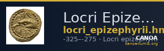 Locri Epizephyrii Historia Numorum Italy 2345-2346 — CANOA