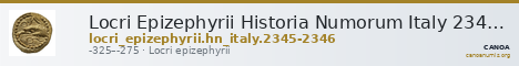 Locri Epizephyrii Historia Numorum Italy 2345-2346 — CANOA
