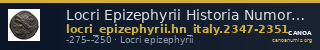 Locri Epizephyrii Historia Numorum Italy 2347-2351 — CANOA