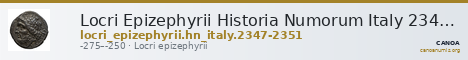Locri Epizephyrii Historia Numorum Italy 2347-2351 — CANOA