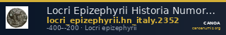 Locri Epizephyrii Historia Numorum Italy 2352 — CANOA