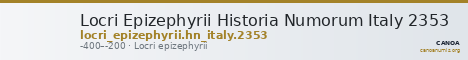 Locri Epizephyrii Historia Numorum Italy 2353 — CANOA