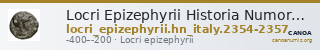 Locri Epizephyrii Historia Numorum Italy 2354-2357 — CANOA