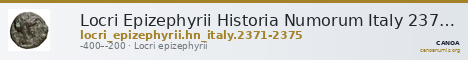 Locri Epizephyrii Historia Numorum Italy 2371-2375 — CANOA