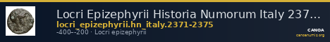 Locri Epizephyrii Historia Numorum Italy 2371-2375 — CANOA