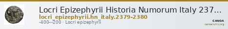 Locri Epizephyrii Historia Numorum Italy 2379-2380 — CANOA