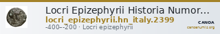 Locri Epizephyrii Historia Numorum Italy 2399 — CANOA