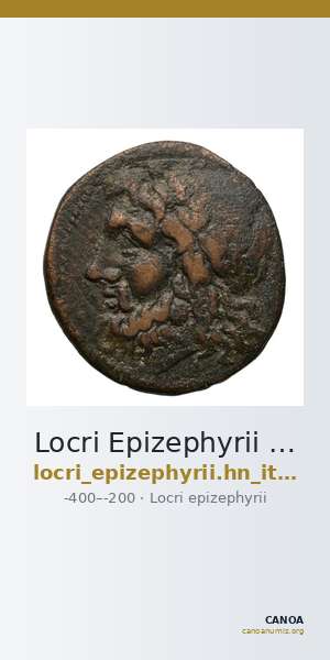 Locri Epizephyrii Historia Numorum Italy 2400-2401 — CANOA