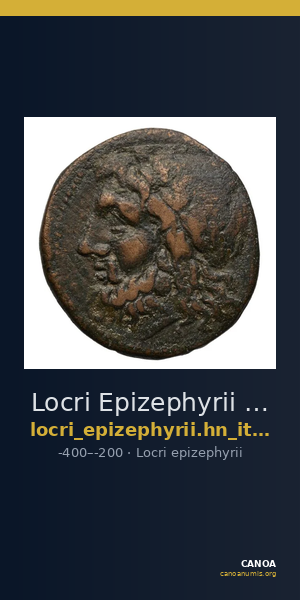 Locri Epizephyrii Historia Numorum Italy 2400-2401 — CANOA