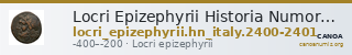 Locri Epizephyrii Historia Numorum Italy 2400-2401 — CANOA