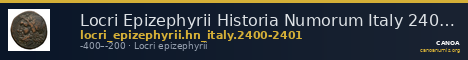 Locri Epizephyrii Historia Numorum Italy 2400-2401 — CANOA