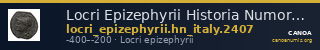 Locri Epizephyrii Historia Numorum Italy 2407 — CANOA