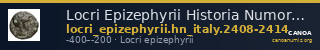 Locri Epizephyrii Historia Numorum Italy 2408-2414 — CANOA
