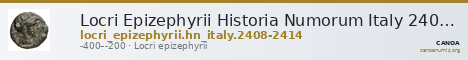 Locri Epizephyrii Historia Numorum Italy 2408-2414 — CANOA