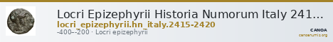 Locri Epizephyrii Historia Numorum Italy 2415-2420 — CANOA