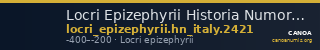 Locri Epizephyrii Historia Numorum Italy 2421 — CANOA