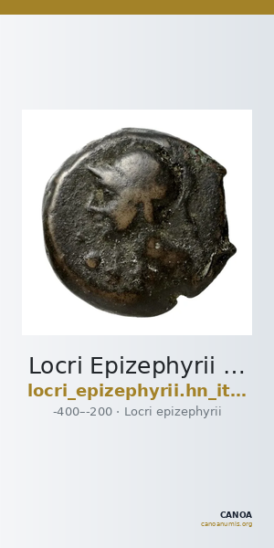 Locri Epizephyrii Historia Numorum Italy 2422 — CANOA