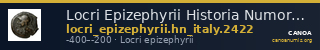 Locri Epizephyrii Historia Numorum Italy 2422 — CANOA