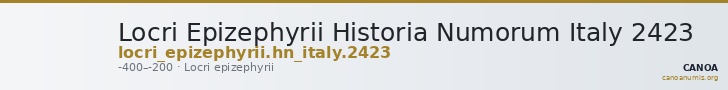 Locri Epizephyrii Historia Numorum Italy 2423 — CANOA