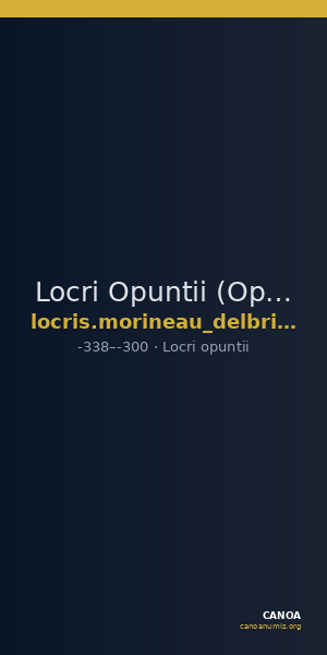 Locri Opuntii (Opus) Morineau and Delbridge 2014 Group 13 — CANOA