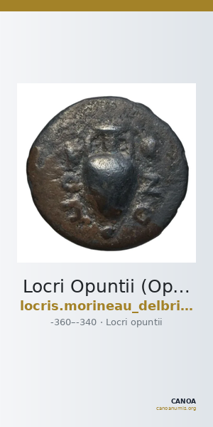 Locri Opuntii (Opus) Morineau and Delbridge 2014 Obol group 2-7; diobol group 1 — CANOA