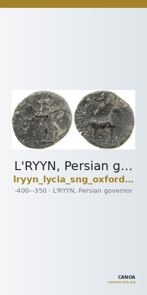 L'RYYN, Persian governor Lycia SNG Oxford 1219 — CANOA