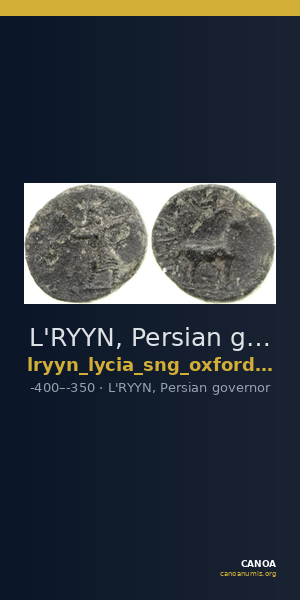 L'RYYN, Persian governor Lycia SNG Oxford 1219 — CANOA
