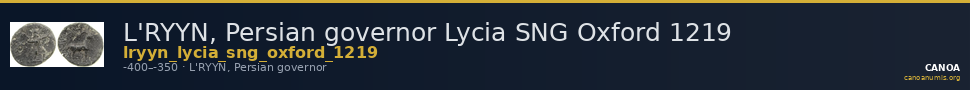 L'RYYN, Persian governor Lycia SNG Oxford 1219 — CANOA
