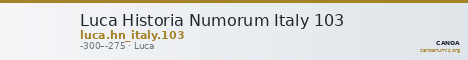 Luca Historia Numorum Italy 103 — CANOA