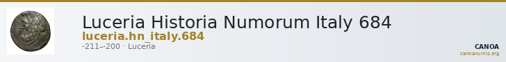 Luceria Historia Numorum Italy 684 — CANOA