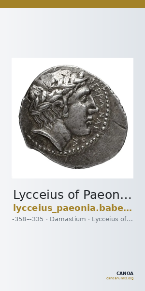 Lycceius of Paeonia Damastium Babelon 1932 1247-1252 — CANOA