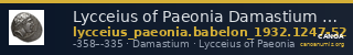 Lycceius of Paeonia Damastium Babelon 1932 1247-1252 — CANOA