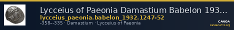 Lycceius of Paeonia Damastium Babelon 1932 1247-1252 — CANOA