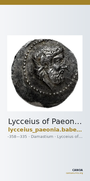 Lycceius of Paeonia Damastium Babelon 1932 1253 — CANOA